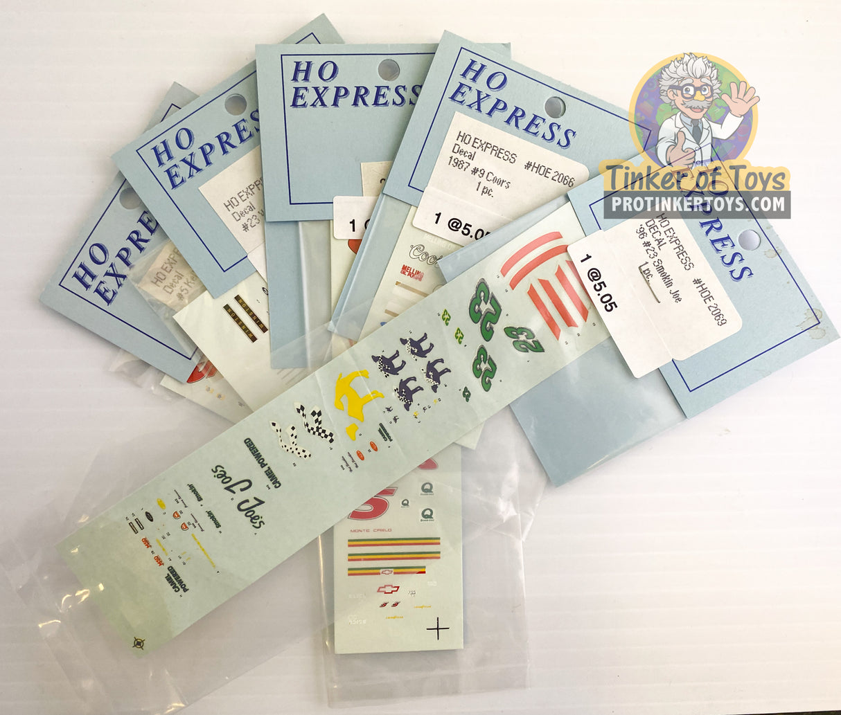 Slot car decal sticker pack featuring HO Express decals for model trains for 2060-2069