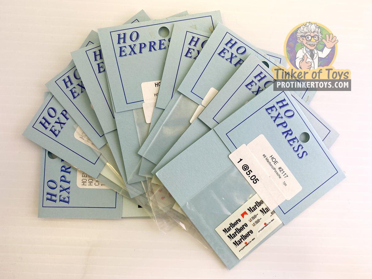 Decal sticker pack featuring "HO Express" for slot cars for 2110-2119