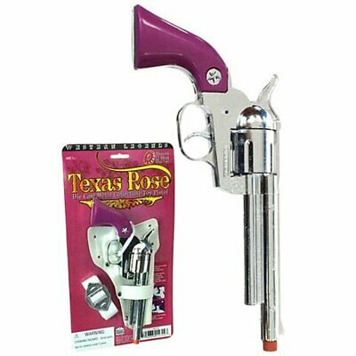Toy pistol and holster set with purple grip and brown packaging for Parris Toys 4709