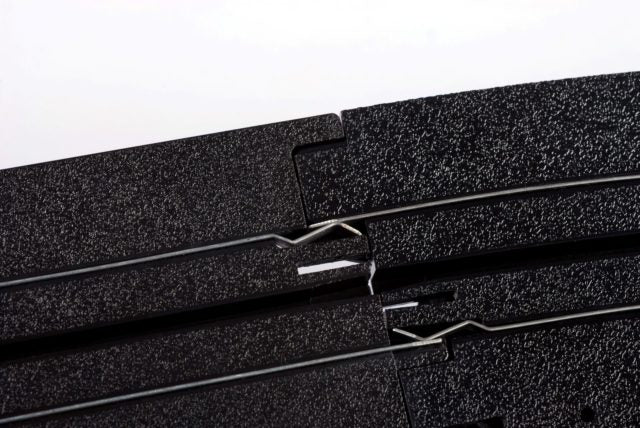Black, straight racing track components for model cars for AFX RaceMaster 70600