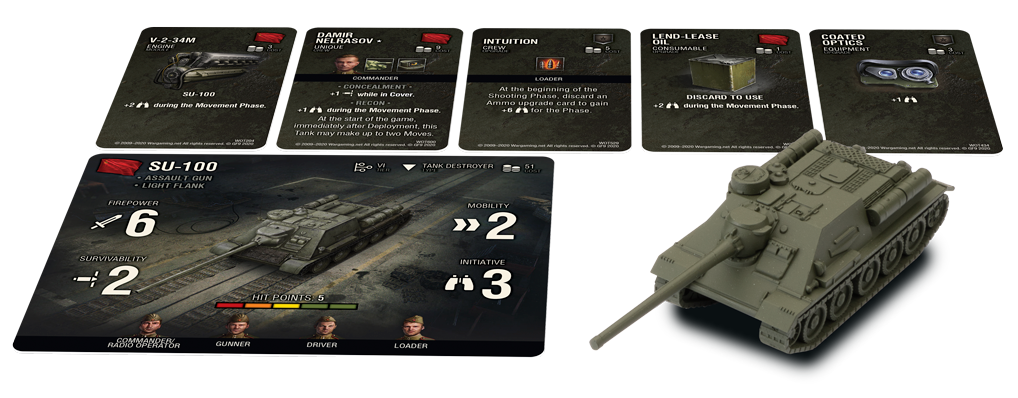 Soviet SU-100 tank viewed from the side, ready for battle for World of Tanks GF9-WOT04