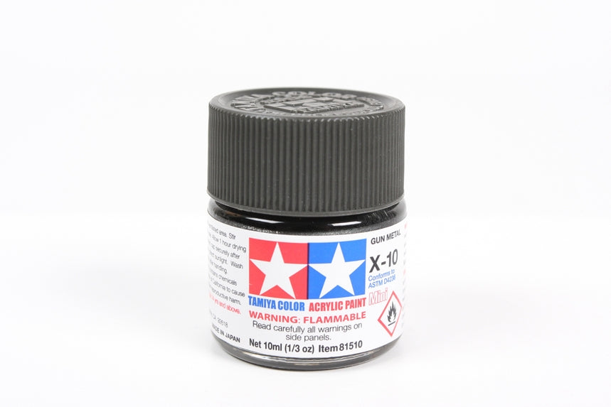 Acrylic Mini X-9 Gun Metal (10ml) | 81510 | Tamiya