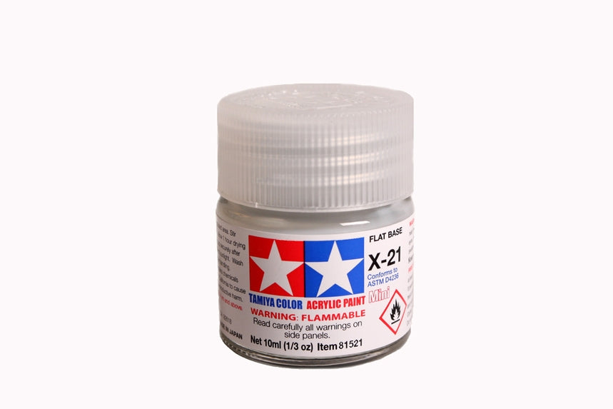 Acrylic Mini X-21 Flat Base (10ml) | 81521 | Tamiya