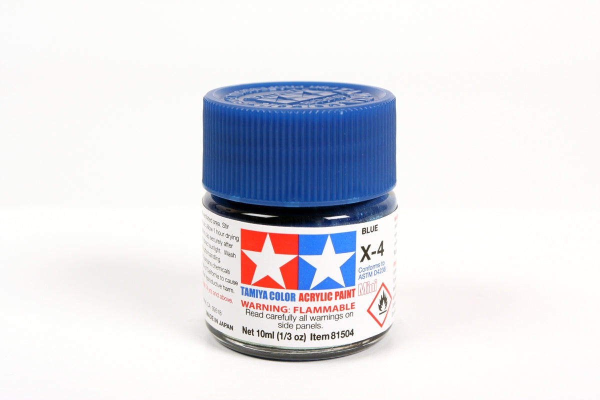 Acrylic Mini X-4 Blue (10ml) | 81504 | Tamiya