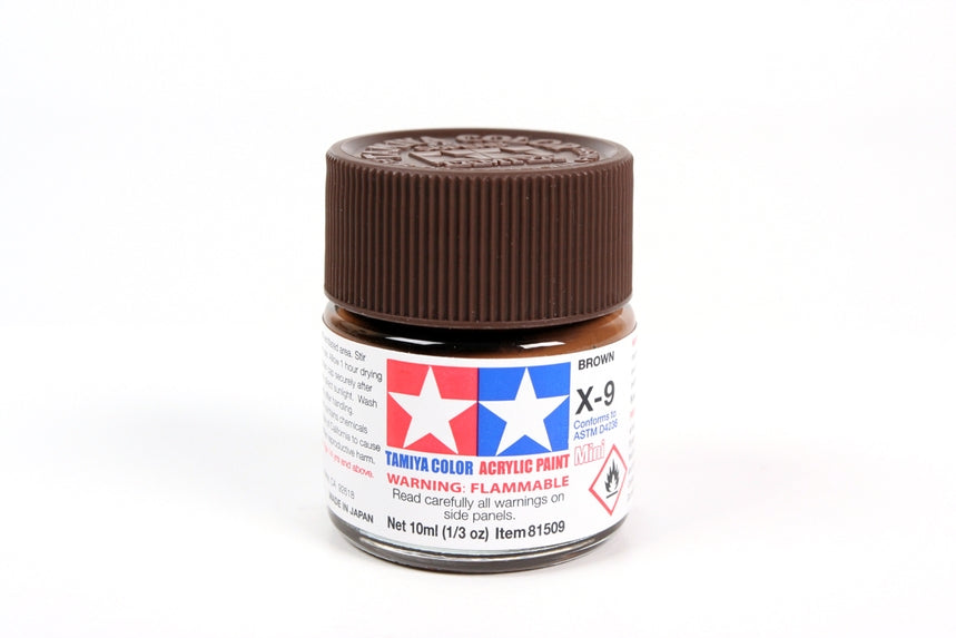 Acrylic Mini X-9 Brown (10ml) | 81509 | Tamiya