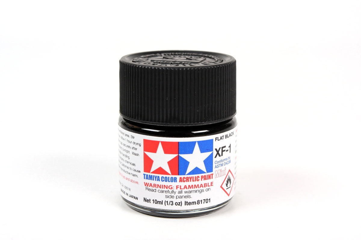 Acrylic Mini Xf- Flat Black (10ml) | 81701 | Tamiya