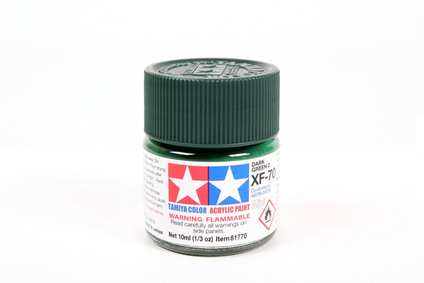 Acrylic Mini Xf-70 Dark Green2 (10ml) | 81770 | Tamiya