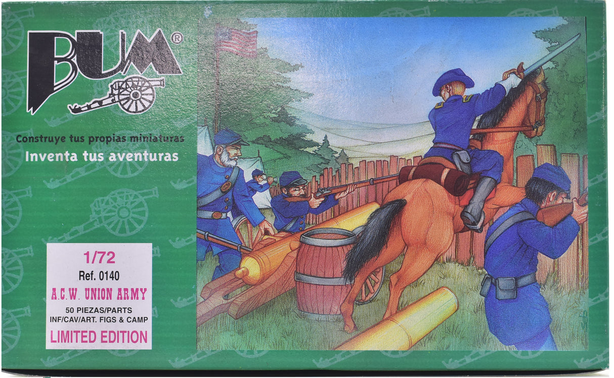 Union soldiers with cannon and horse in a historical diorama setting for Bum Model Co 0140
