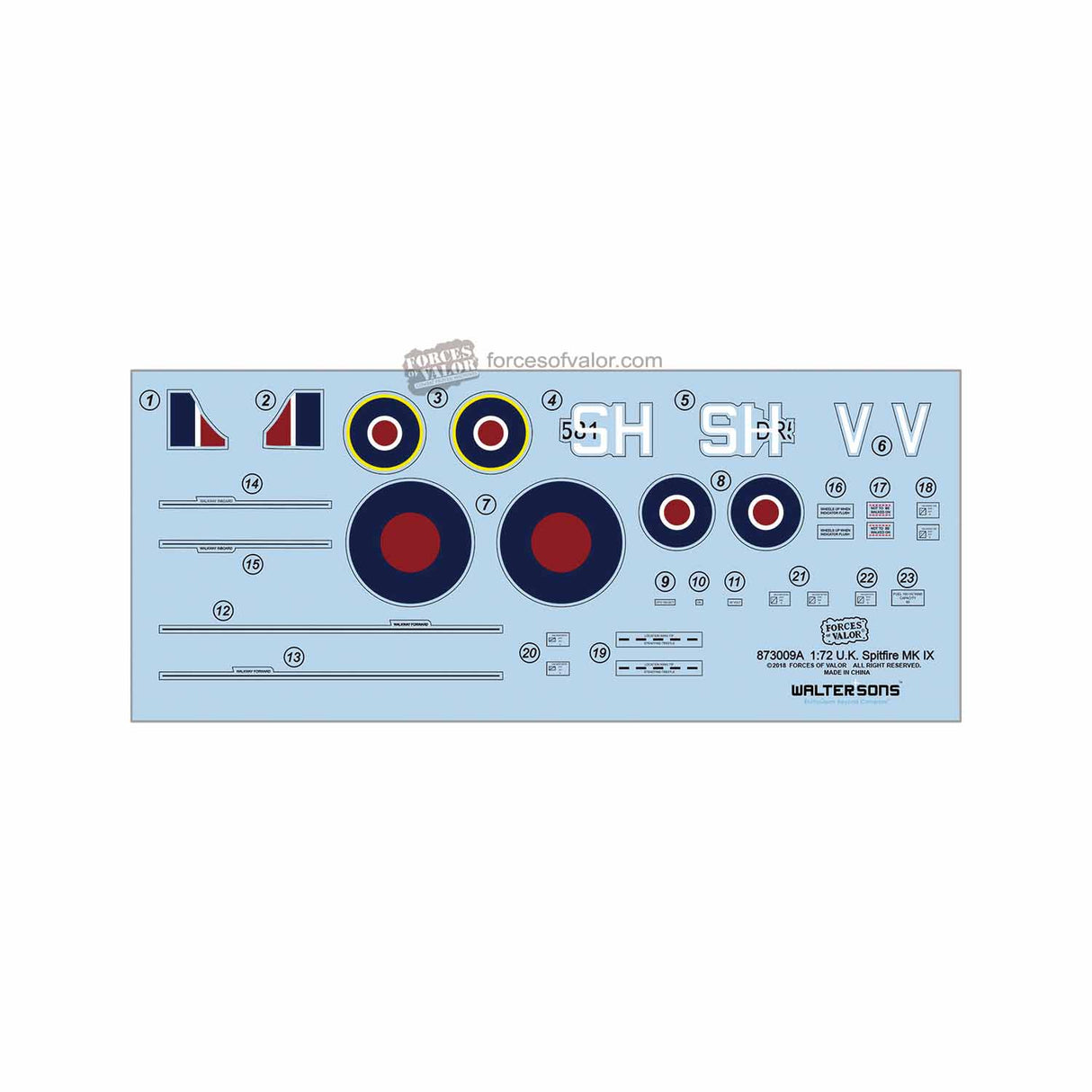 U.K Spitfire MK IX Britian Air Defence 1942 1:72 | 873009A | Waltersons