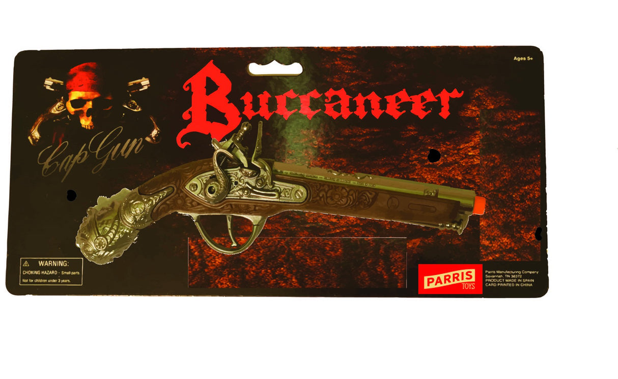 Toy pistol on cardboard backing with pirate theme for Parris Toys 4700