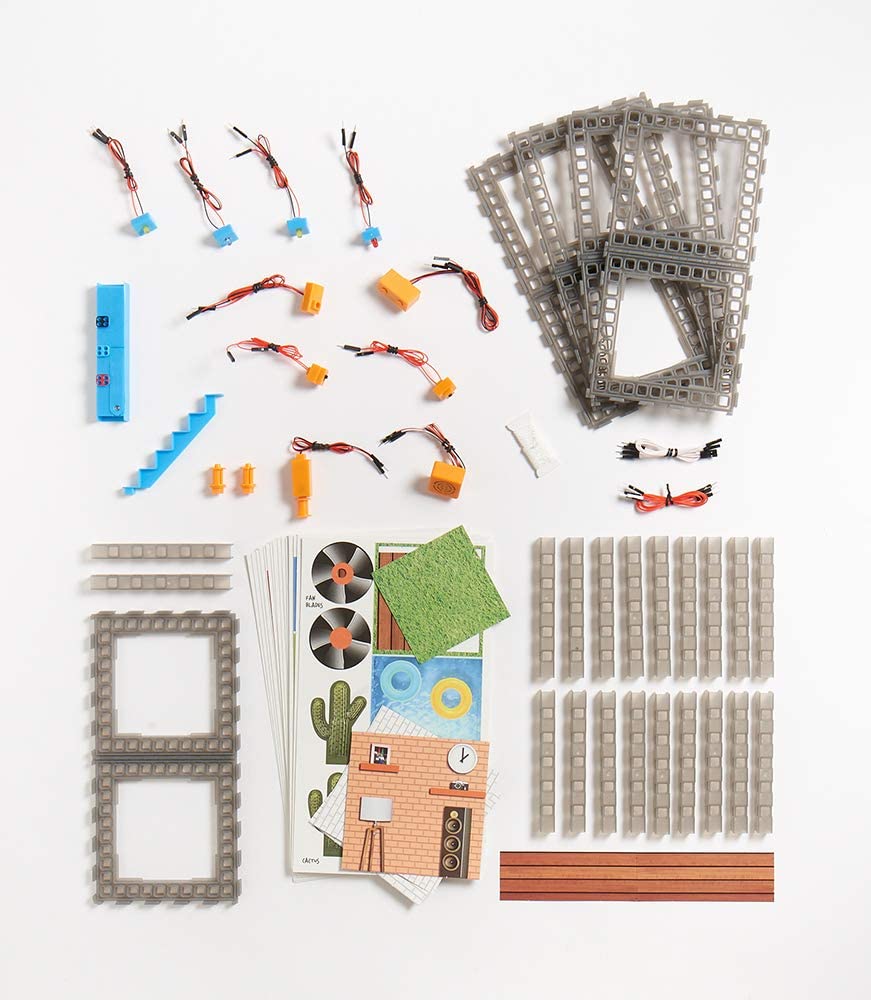 Electronic smart house building kit components: wiring, panels, and structural pieces for Smart Lab 00655
