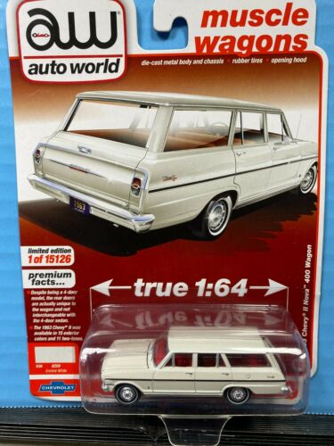 AW auto world 1963 Chevye II Nova 400 Wagon 1:64 Muscle Wagons | AW64332 | AW Die Cast