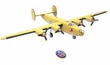 Yellow B-24J Liberator bomber model kit with propeller and markings for Atlantis Model Co ALM218