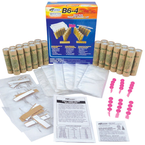 Bulk pack of B6-4 model rocket engines and accessories for Estes 1783