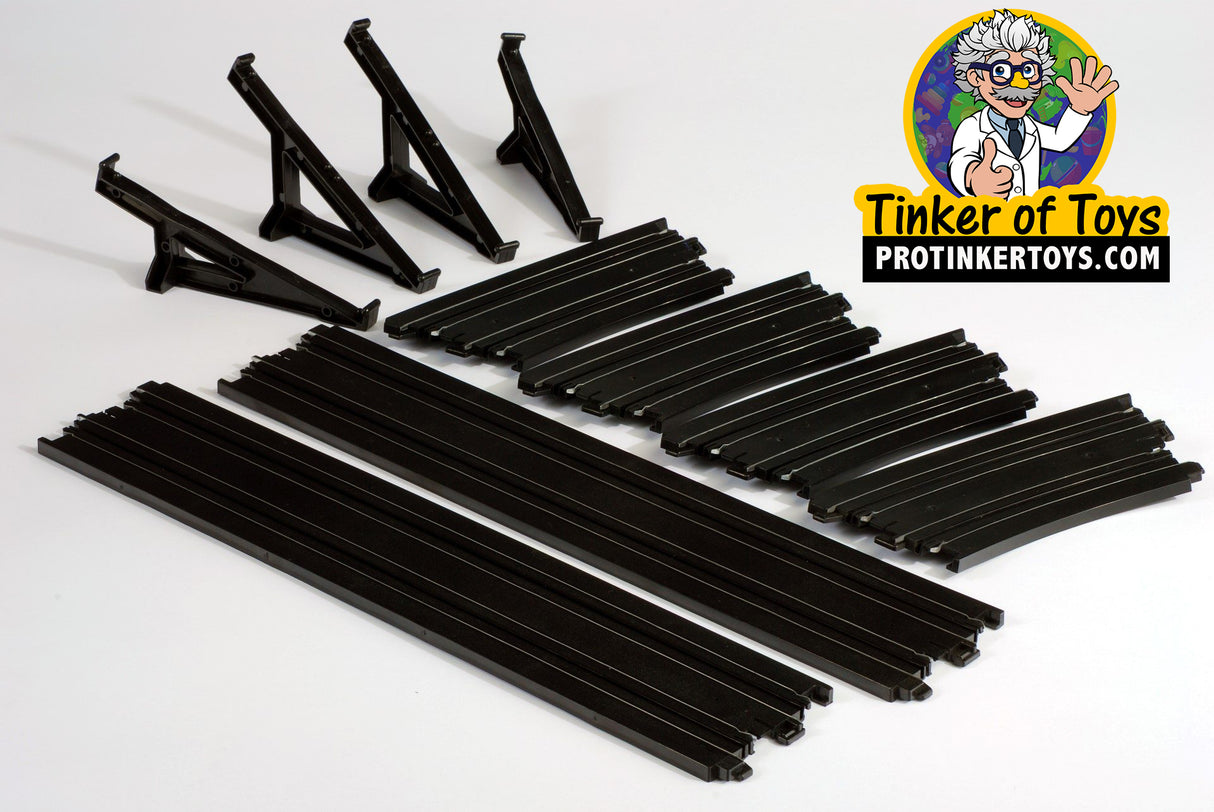 Black banked curve track pieces for model racing for AFX/Racemasters 70625