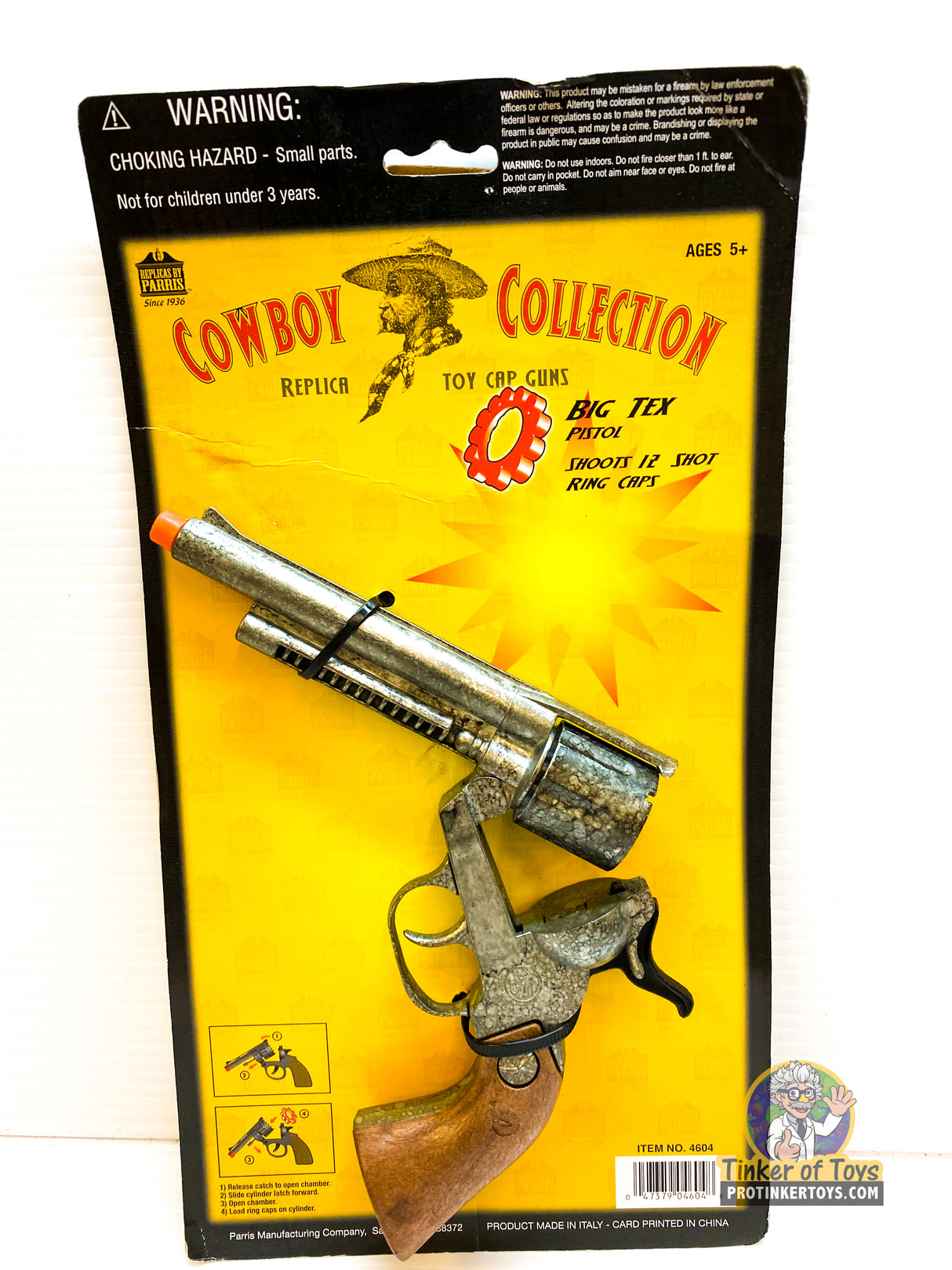 Toy replica pistol and revolver set in yellow and black packaging for Parris Toys 4604