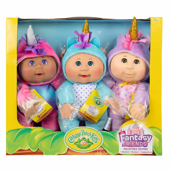 Three dolls: blue, pink, and purple, representing unicorn friends for Cabbage Patch Kids 2238832