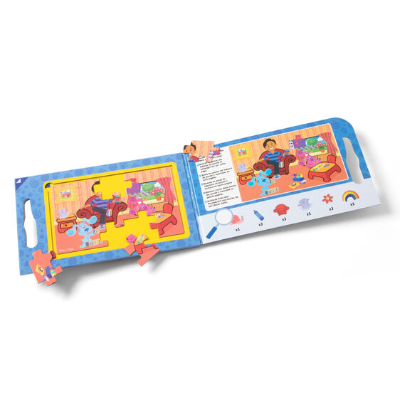Blue's Clues and You! magnetic jigsaw puzzle set for kids for Melissa and Doug 33005, rear view