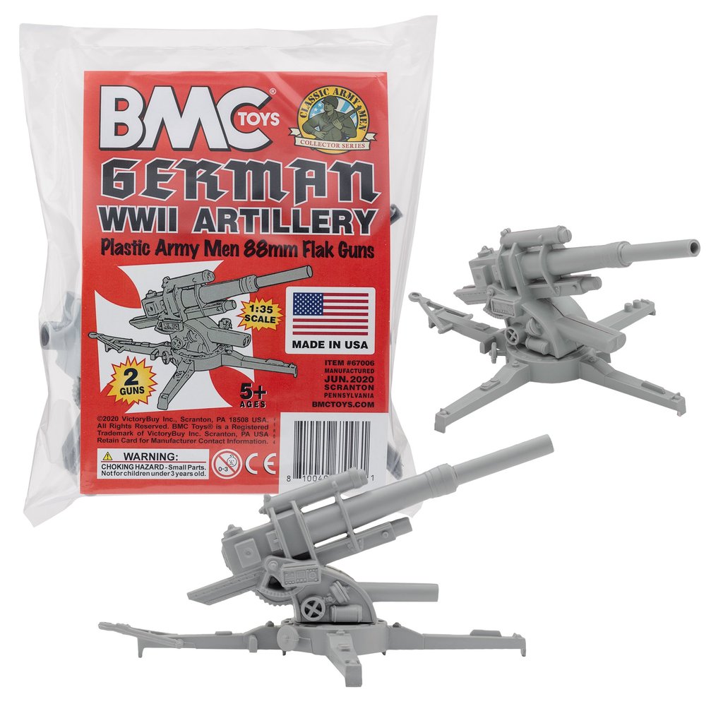 Model kit of German 88mm anti-tank artillery gun, gray color for BMC 67006
