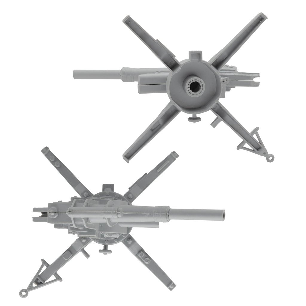 Gray model kit parts for a WWII German 88mm artillery piece for BMC 67006