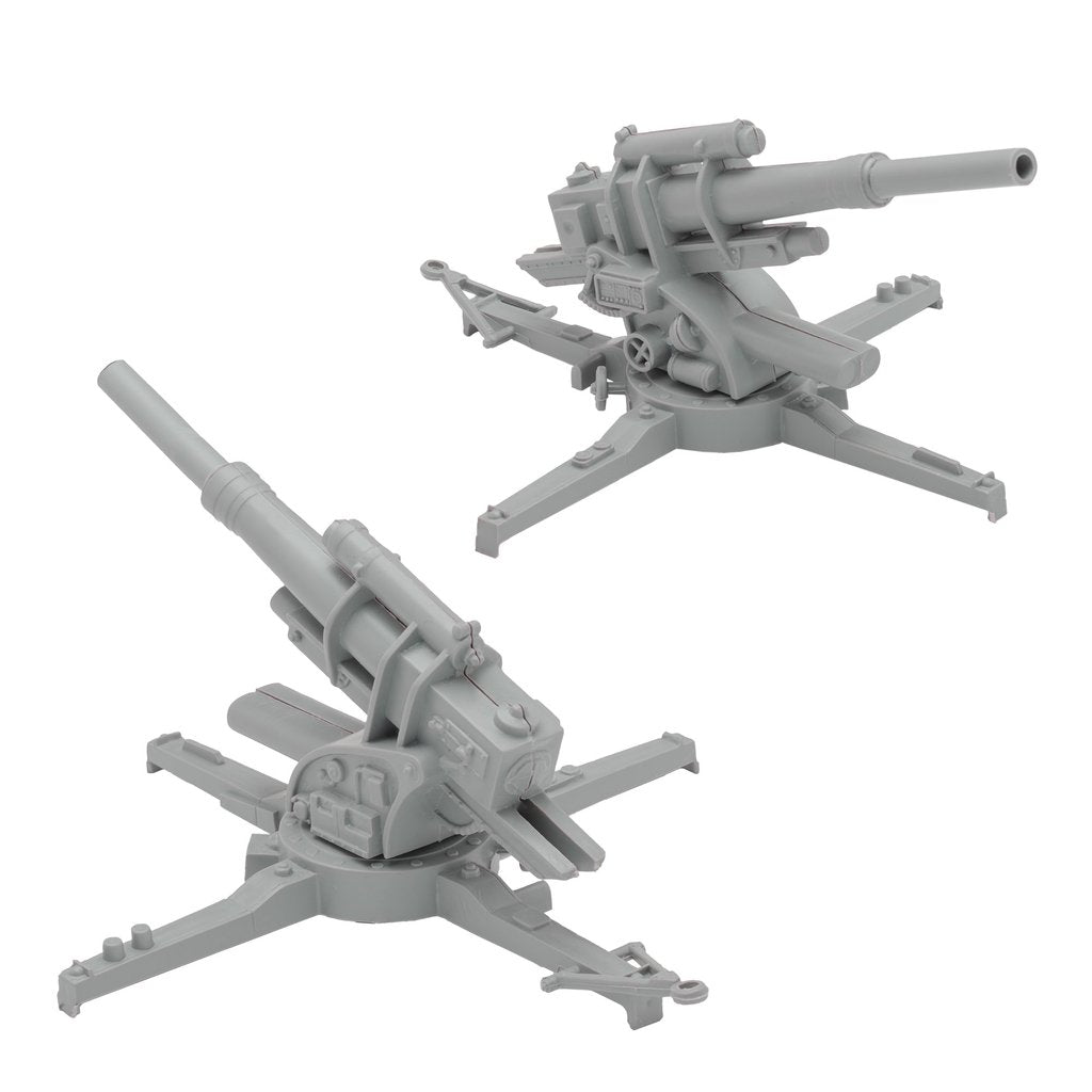 Two gray scale models of German 88mm artillery pieces for BMC 67006