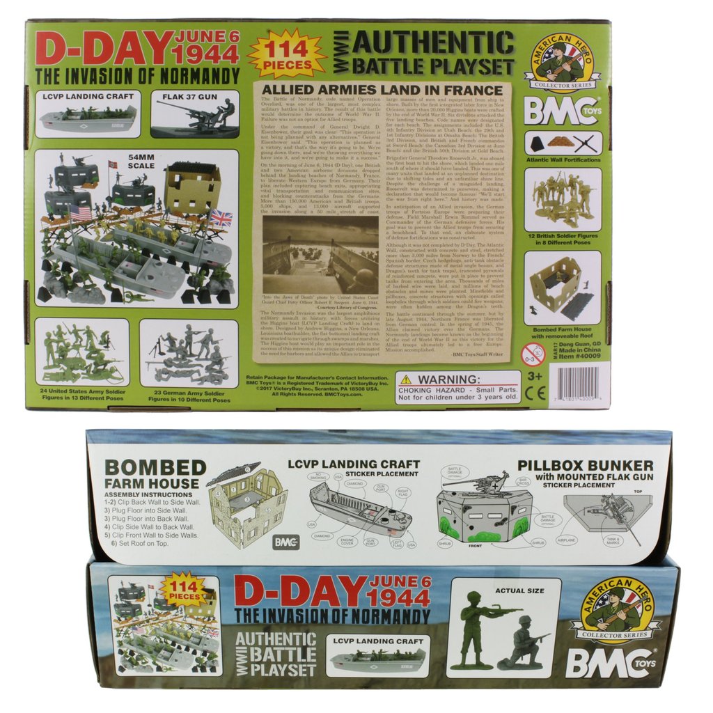 D-Day tank battle toy set showing Allied invasion forces for BMC 40039
