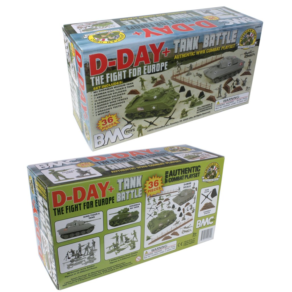 Toy set for D-Day tank battle, featuring figures and vehicles for historical play for BMC 40039