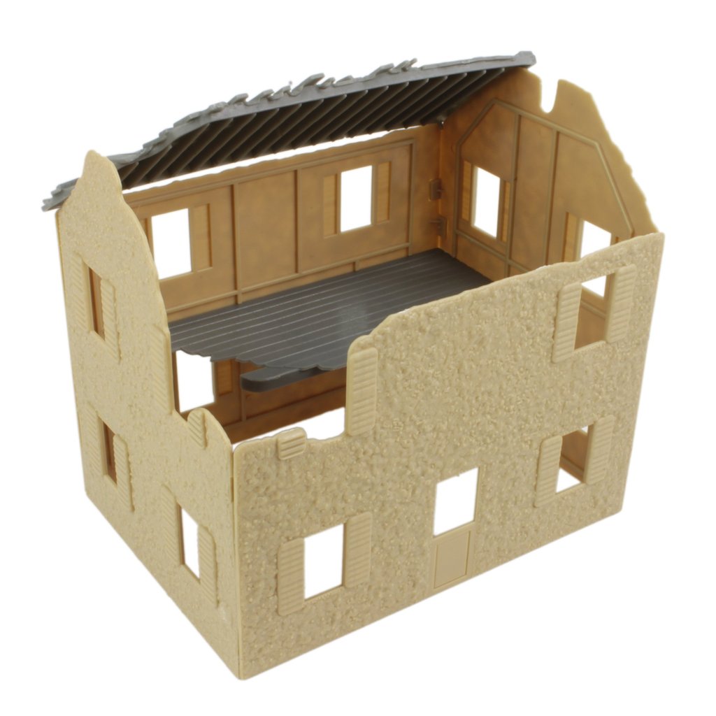 Plastic diorama piece representing a Normandy-style building facade for BMC 40009