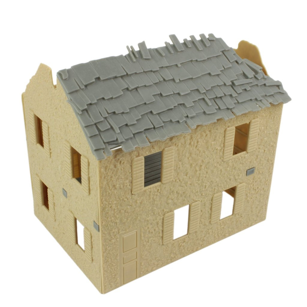 D-Day plastic model building set house with grey roof for BMC 40009