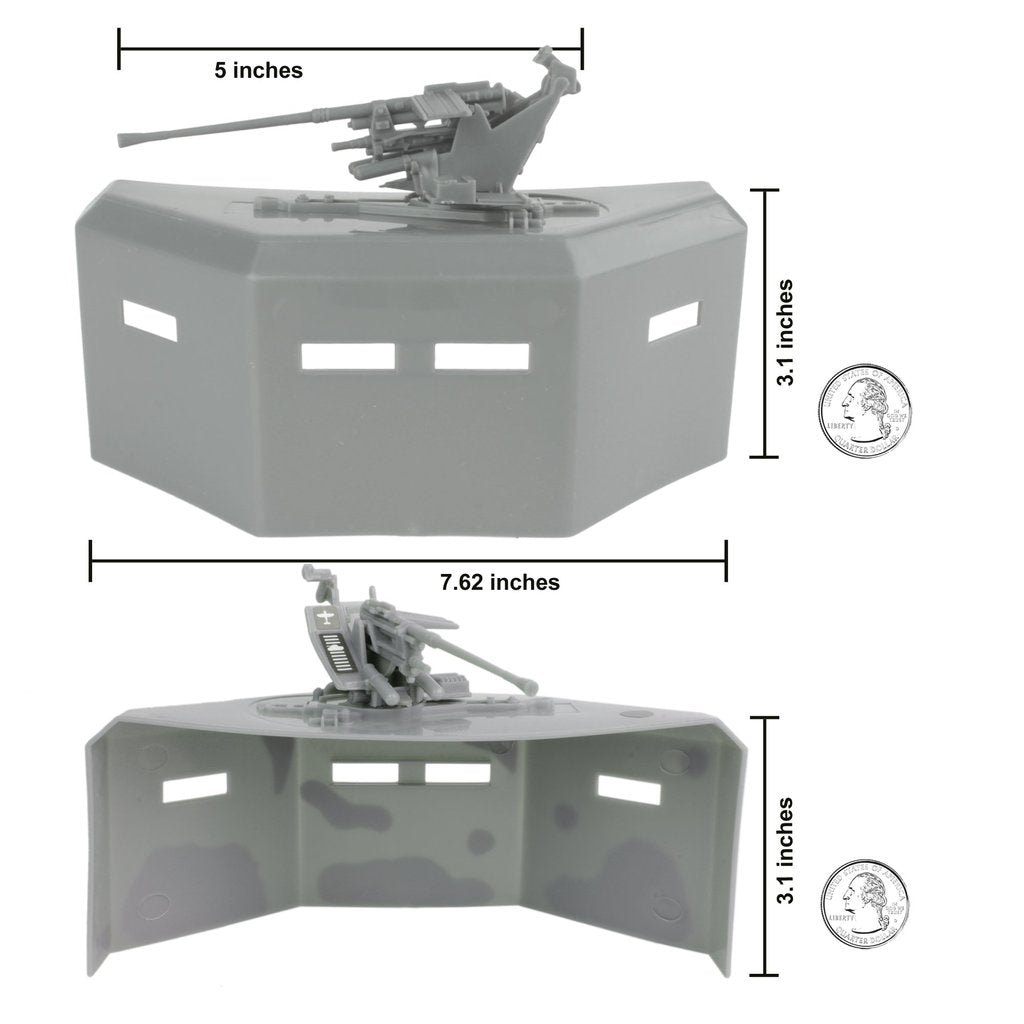 Plastic diorama bases for WWII D-Day army figures, showing size dimensions for BMC 40009