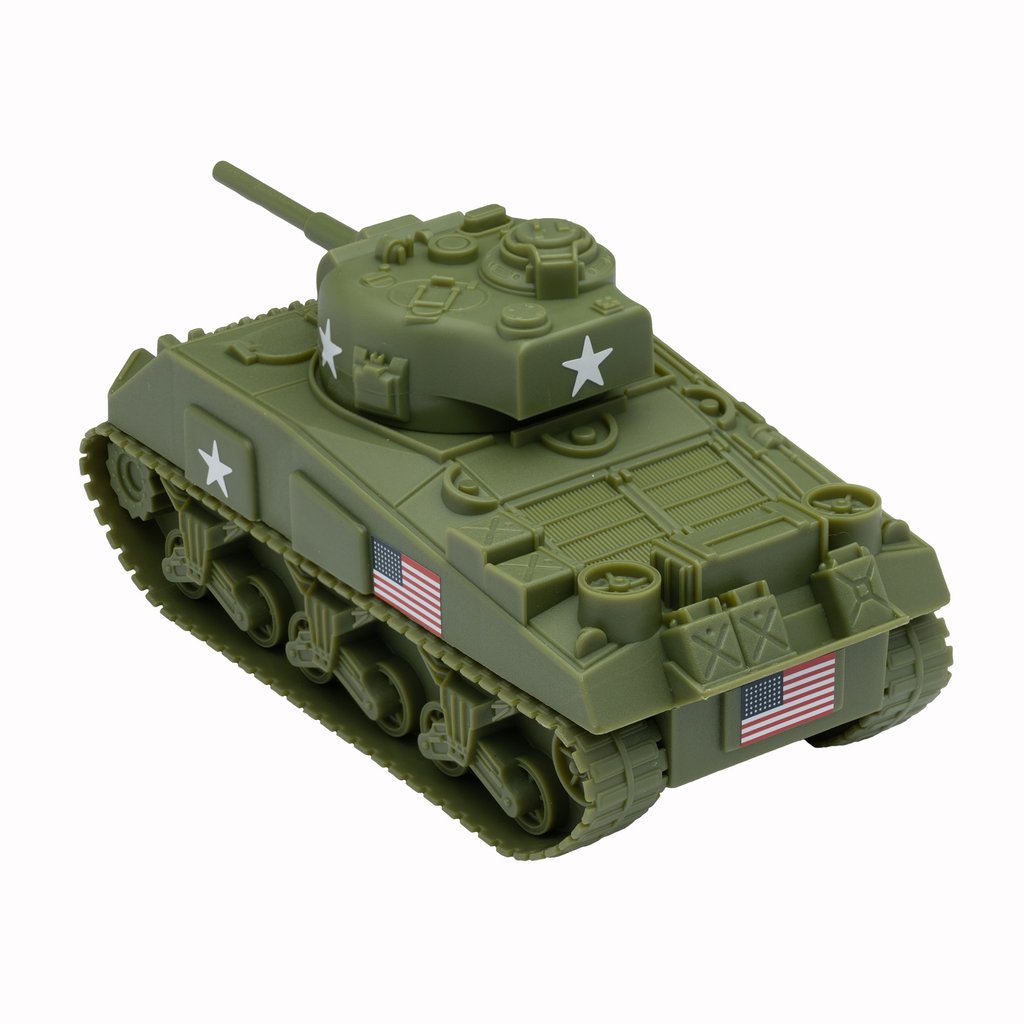 Sherman M4 tank model in OD green with US markings for BMC 67008