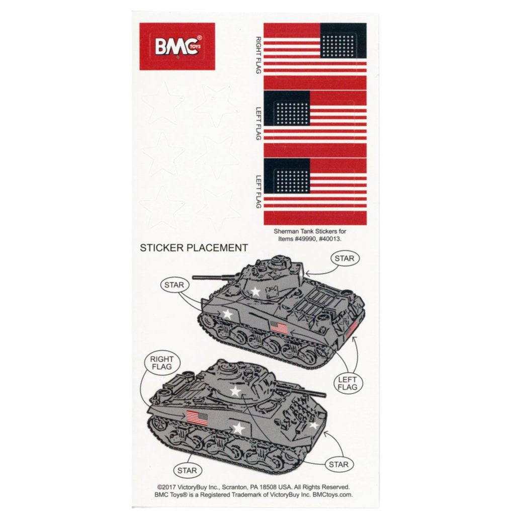 Stickers for Sherman tank placement: right and left flags for BMC 67008