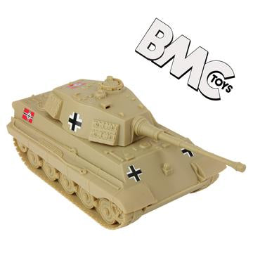 German King Tiger tank toy model, tan color, detailed replica for BMC 49987