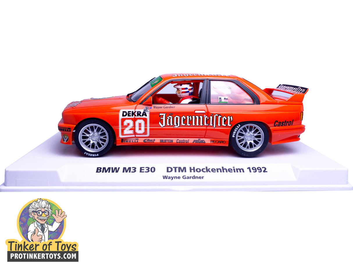 Orange BMW M3 E30 race car model from 1992 for Fly Car Biker’s In Car 01, front view