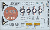 Model kit layout showing B-52 and X-15 aircraft designs for assembly for Atlantis Model Co ALM273