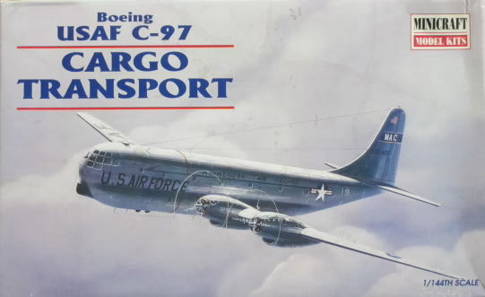 Boeing USAF C-97 Cargo Transport aircraft flying in the sky for Minicraft