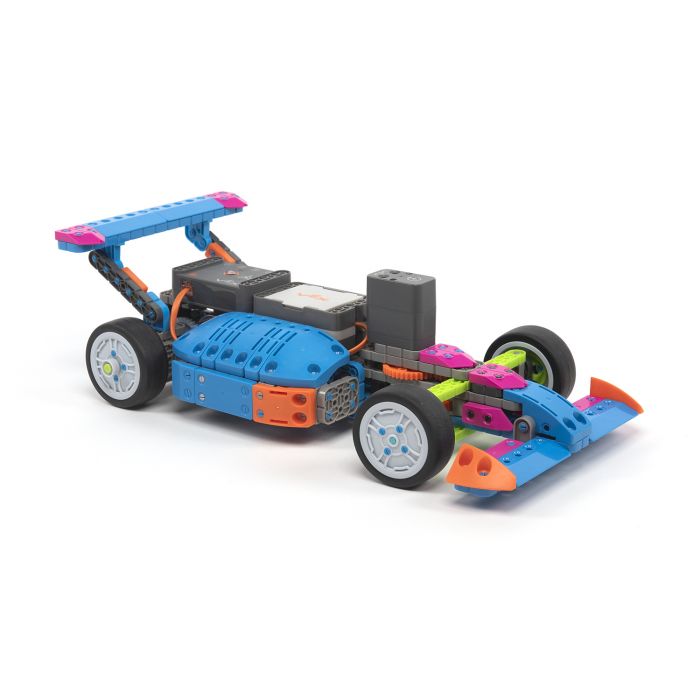 Blue and orange VEX robotics car kit, assembled and ready for building for HexBug 228-8888