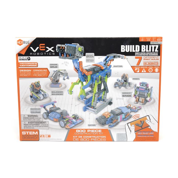 Robotics build kit box showing various robot models and components for HexBug 228-8888, package view, product view 3