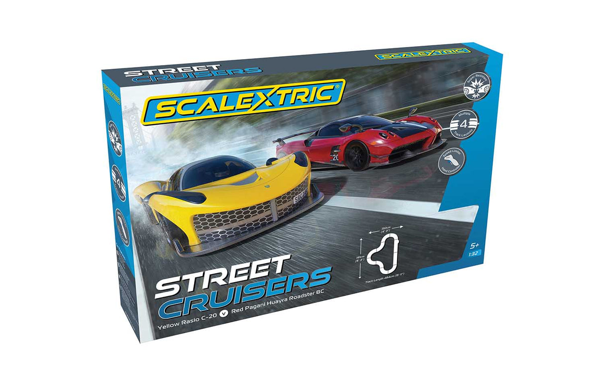Race set box featuring yellow and red scale model cars for Scalextric 1/32 C1422T
