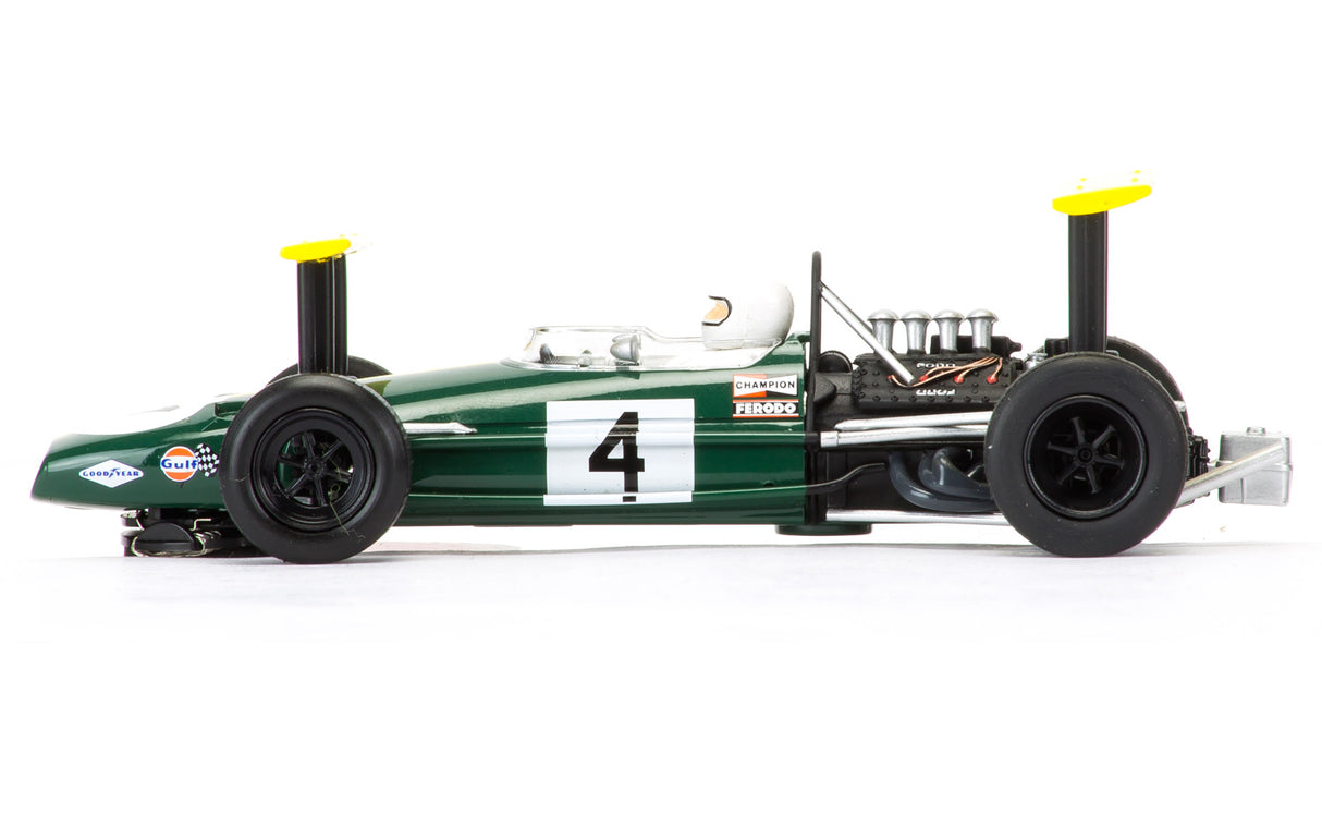 Green race car model of a Brabham BT26A-3, Jacky Ickx edition for Scalextric C3702A