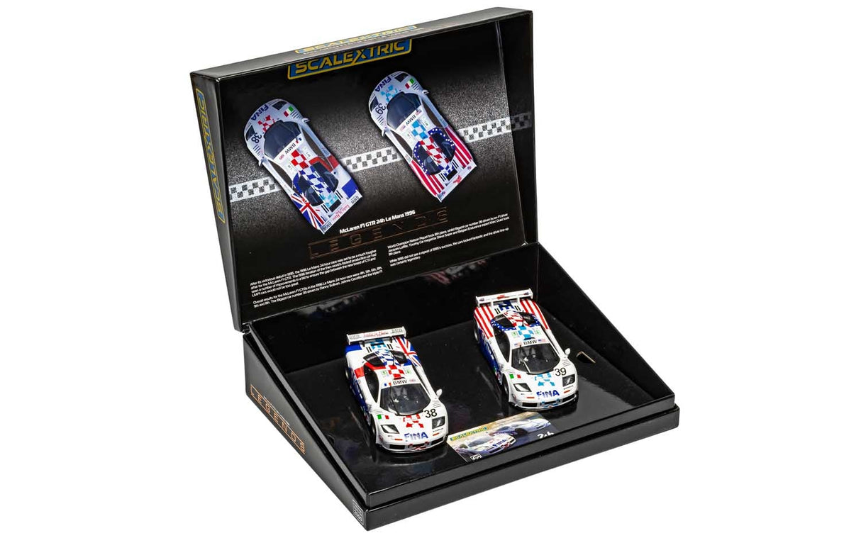 Twin pack of McLaren F1 GTR Le Mans 1996 model cars in box for Scalextric C4012A