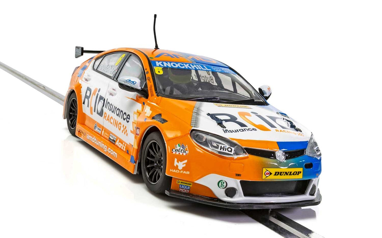 Orange MG6 GT race car model from the 2018 AMD BTCC for Scalextric C4017