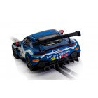 Blue Aston Martin Vantage GT3 model car on a track for Scalextric C4100