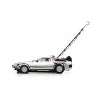 Silver DeLorean car model with extended arm, ready for action for Scalextric C4117