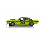 Yellow Dodge Challenger race car model with number 76 for Scalextric C4164