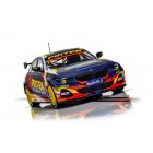 Slot car of a 2019 BMW 330I M-Sport race car for Scalextric C4194, front view