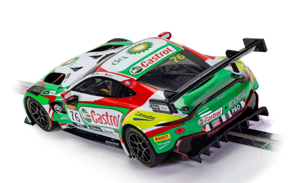 Green and white race car model, R-Motorsport Aston Martin GT3 Vantage for Scalextric C4218