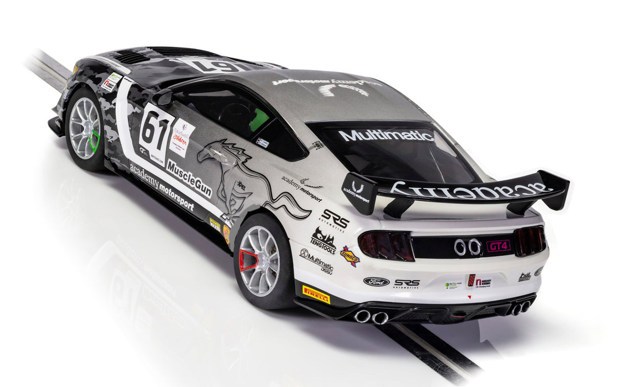 1/32 scale Ford Mustang GT4 race car, Academy Motorsport livery for Scalextric 1/32 Slot Car C4221