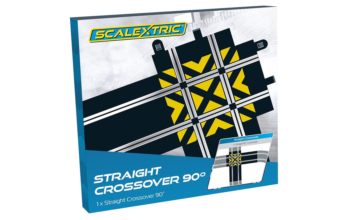 Model train track crossover piece, 90 degrees, for railway layout for Scalextric C8215