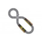 Curved track section for model train layout extension for Scalextric C8511, alternate track view